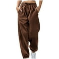 thumbnail image 1 of REORIAFEE Sweatpants for Women with Pockets and Drawstring Cute Solid Print Palazzo Pants Scrunch Butt Lift Cinch Bottom Casual Pants Lightweight Baggy Stretchy Trousers Trending Fashion, 1 of 6