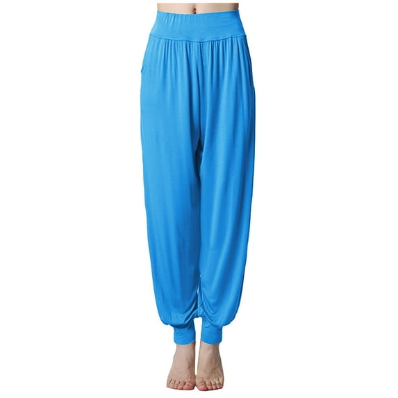 REORIAFEE Sweatpants for Women with Pockets Plus Size Solid Print Palazzo Pants Scrunch Butt Lift High Waisted Casual Pants Lightweight Baggy Stretchy Trousers 2024 Trending Fashion Clothing