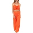 thumbnail image 1 of REORIAFEE Sweatsuits for Women Set 2 Piece Tracksuit Set Gym Outfits Women's Fashion Sexy Summer Casual Sleeveless V Neck Blouses Trousers Two Piece Set Orange L, 1 of 9
