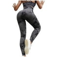 thumbnail image 1 of REORIAFEE Tie Dye Leggings for Women High Waisted Scrunch Butt Athletic Leggings Color Block Ombre Yoga Pants Soft Opaque Slim Exercise Pants for Running Workout Elastic Tights Dark Gray L, 1 of 4