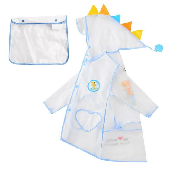 REORIAFEE Toddler Clear Raincoat Animated Designs Rain Jacket with Hood and Sleeves Rainproof Rainwear for Boys and Girls Ages 2-8 Rain Slicker Reusable Lightweight for Outdoor Activities