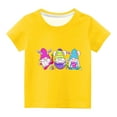 thumbnail image 1 of REORIAFEE Toddler Kids Boys Girls Easter Shirts for Girls Toddlers Tee Shirts Gnome Colored Egg Printed Blouse Round Neck Tops Short Sleeve Pullover Summer Fashion Clothing Yellow, 1 of 6