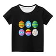 thumbnail image 1 of REORIAFEE Toddler Kids Boys Girls Happy Easter Day Oversized Tshirts Plus Size Tee Shirts Colorful Easter Egg Blouse Crewneck Tops Short Sleeve Pullover Summer Fashion Clothing Black, 1 of 6
