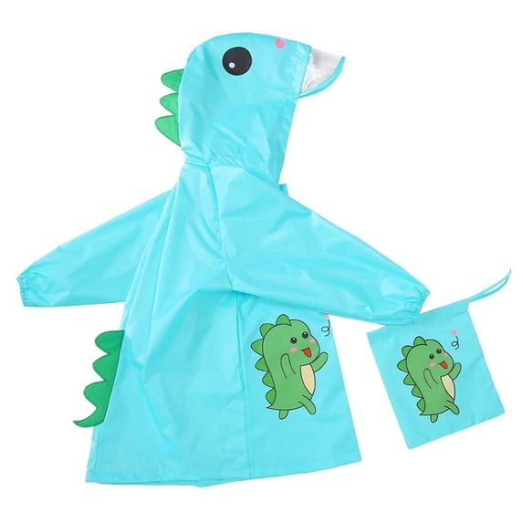 REORIAFEE Toddler Kids Raincoat Light Animated Designs Rain Jacket with Hood and Sleeves Rainproof Rainwear for Boys and Girls Ages 2-8 Rain Slicker Reusable Lightweight for Outdoor Activities