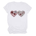 thumbnail image 1 of REORIAFEE Tshirt Women Short Sleeve Tees Heart Printed Round Neck Fashion Tshirs Comfortable Casual Blouse Trendy Clothes White XL, 1 of 2