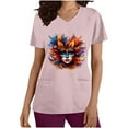 thumbnail image 1 of REORIAFEE Tshirts for Women Graphic Mardi Gras Mask Prints Short Sleeve TShirts Round Neck Carnival Fancy Tees Themed Party Fashion Tops Loose Blouse Pink XXL, 1 of 5