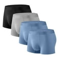 thumbnail image 1 of REORIAFEE Underwear for Men Briefs 4-Pack Breathable Boxer Briefs Mid-Rise Comfort Elastic Waistband Underwear Men Quick Dry Stretch Boxers Blue L, 1 of 2