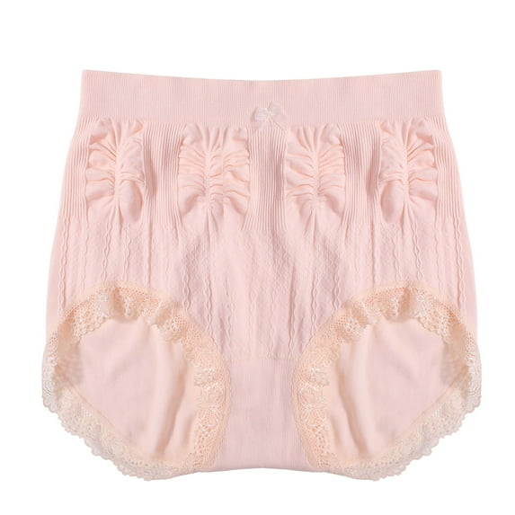 REORIAFEE Underwear for Women Cotton High Waist Briefs Strech Breathable Panties Soft Comfy Underpants Lingerie Beige Free Size