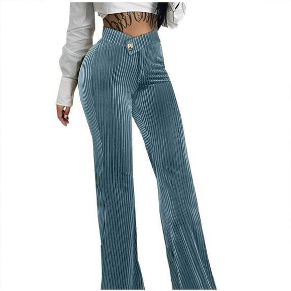 REORIAFEE Velour Pants for Women Plus Size Ribbed Knit Palazzo Pants with Pockets High Waisted Casual Pants Lightweight Baggy Stretchy Slacks 2024 Trending Fashion Clothing