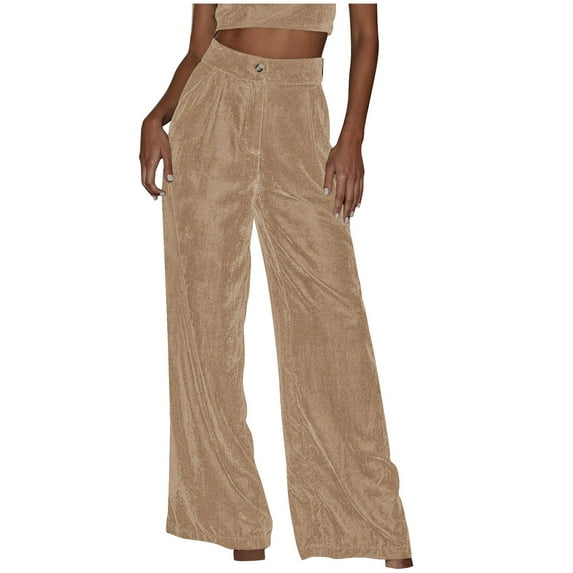 REORIAFEE Wide Leg Pants Women Curvy Plus Solid Print Palazzo Pants Scrunch Butt Lift High Waisted Casual Pants Lightweight Baggy Stretchy Slacks 2024 Trending Fashion Clothing