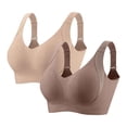 thumbnail image 1 of REORIAFEE Wireless Bras for Women Support Pack of 2 Pull on Plus Size Wide Strap No Underwire Push up Bralette Full Coverage Comfortable Seamless Padded Bras M-3XL, 1 of 5