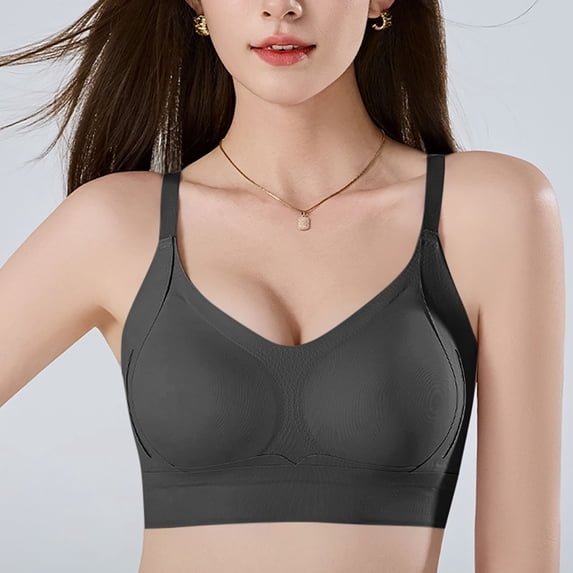REORIAFEE Wireless Bras for Women Support Adjustable Straps No Underwire Push up Bralette Full Coverage Comfortable Seamless Padded Bras M-2XL