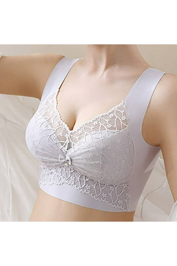 Wireless Bras for Women Support Pull on Plus Size Wide Strap No Underwire Push up Bralette Full Coverage Comfortable Lace Padded Bras L-4XL