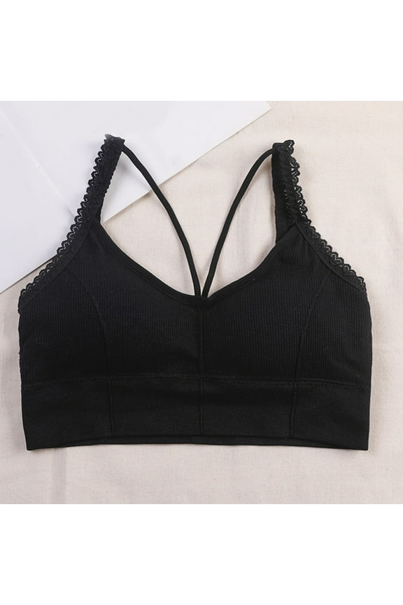 Women Bras Pull on Push up Bra Racerback Comfortable Lace Padded Bras L-XL