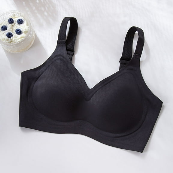 REORIAFEE Women Bras Wireless Wide Strap No Underwire Push up Bralette Comfortable Padded Bras with Full Back M-2XL
