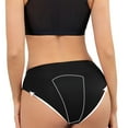 thumbnail image 1 of REORIAFEE Women Period Panties Pack Mid Waist Cotton Period Briefs Strech Breathable Menstrual Panties Soft Comfy Underwear Lingerie Black L, 1 of 9