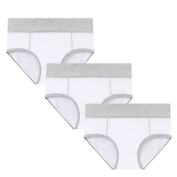 REORIAFEE Women Period Underwear Briefs Cotton Pack 3 Mid Waist Period Briefs Strech Breathable Menstrual Panties Soft Comfy Underpants Lingerie White XXXXXL