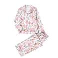 thumbnail image 1 of REORIAFEE Women Pj Sets Christmas 2 Piece Loungewear Long Sleeve Button down Shirts and Pant Santa Graphic Pajama Sleepwear Pink S-2XL, 1 of 5