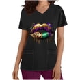 thumbnail image 1 of REORIAFEE Women Tshirts Graphic Mardi Gras Short Sleeve Shirts Crew Neck Carnival Fancy Tees Theme Party Fashion Tops Loose Blouse Black M, 1 of 5