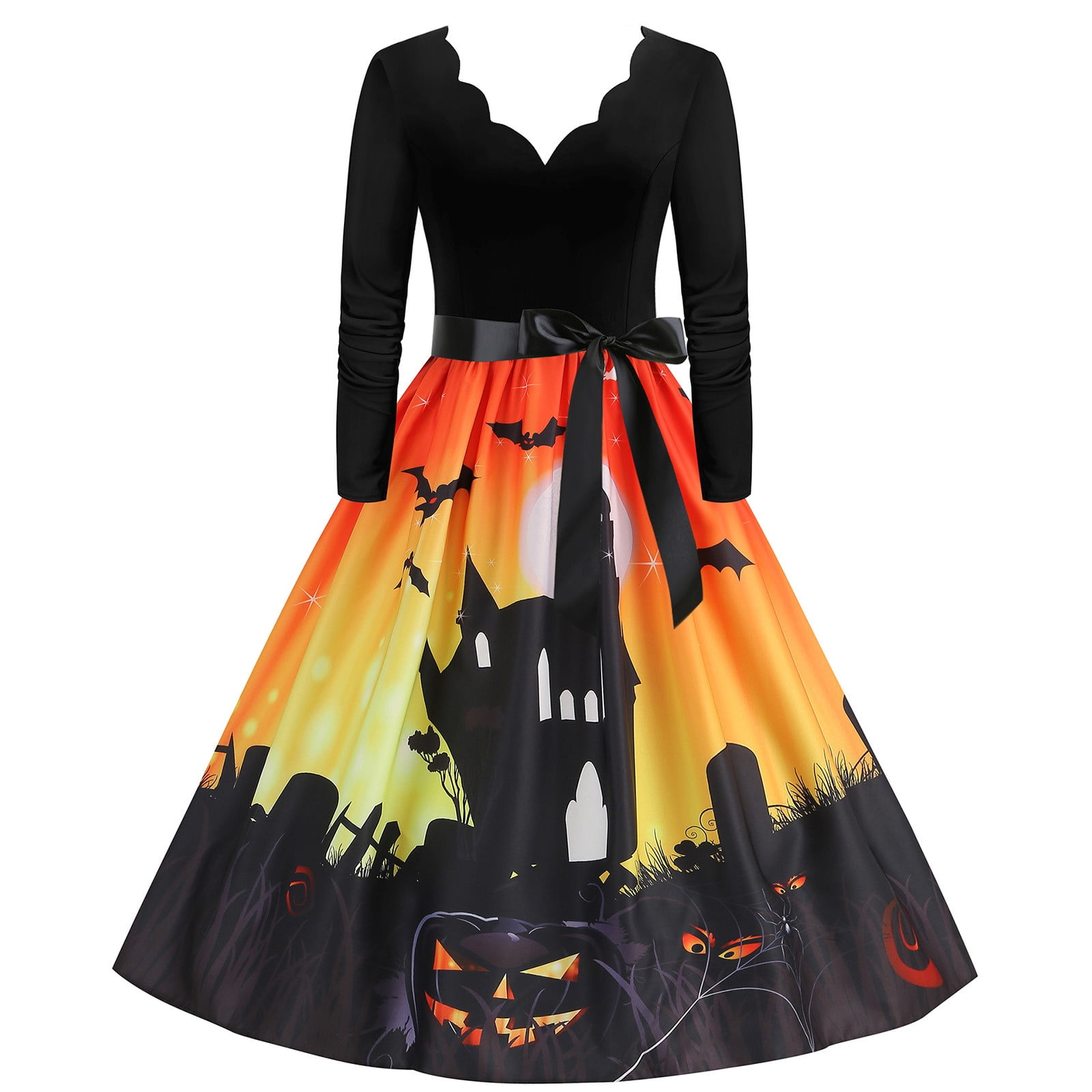 REORIAFEE Women's 1950 Vintage Swing Cocktail Party Dress Halloween ...