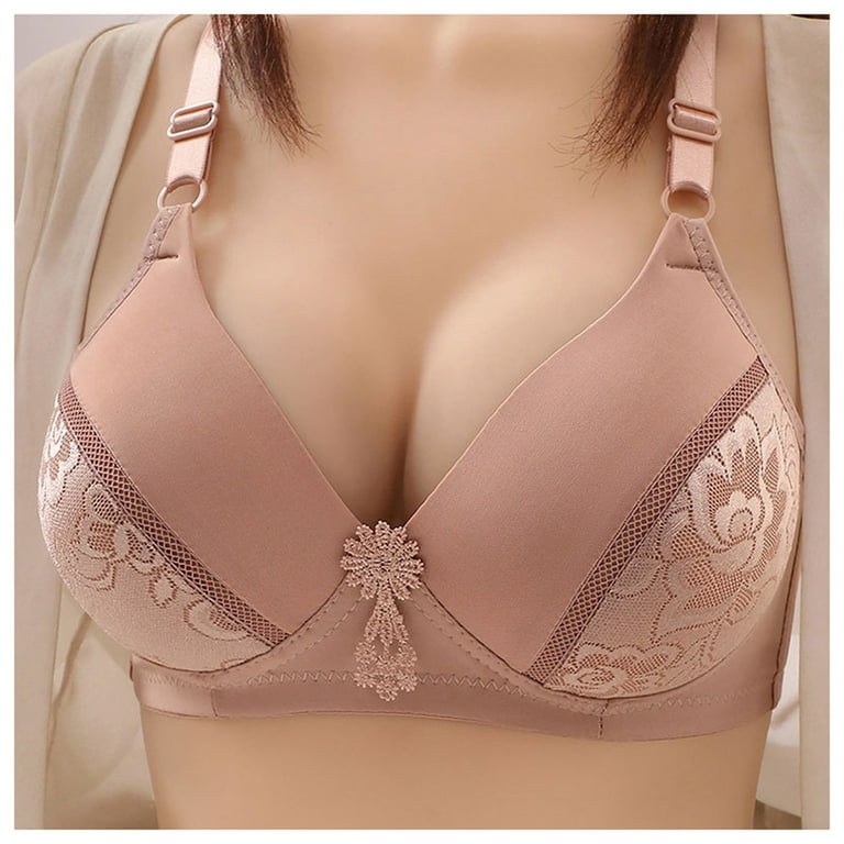 Women's Full Coverage Floral Underwire Non Padded Lace Bra Plus Size  Lingerie, Beige, 00 : : Clothing, Shoes & Accessories