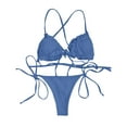 thumbnail image 1 of REORIAFEE Women's Floral Bikini Set Swimsuit Bathing Suit Tropical Beachwear Hollow Out Split Bikini Blue M, 1 of 6