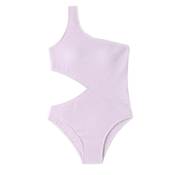 REORIAFEE Women's One Piece Swimsuit Swimsuit Sexy Vintage Beachwear One Shoulder Swimwear Bikini Halter Neck One Piece Swimsuit Pink S