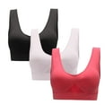 thumbnail image 1 of REORIAFEE Women's Sports Bras 3 Pack Plus Size Wide Strap No Underwire Push up Bralette Comfortable Low Impact Bras S-5XL, 1 of 3