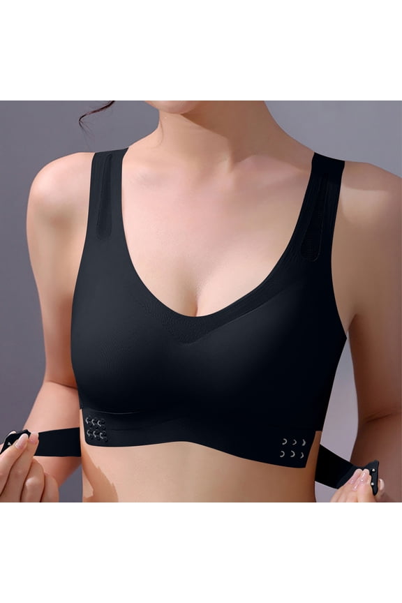 Women's Sports Bras Pull on Wide Strap No Underwire Push up Bralette Full Coverage Comfortable Seamless Ice Silk Low Impact Bras M-2XL