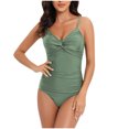 thumbnail image 1 of REORIAFEE Women's Swimsuit Bikini Set Bathing Suit Retro Bathing Suit Padded Without Underwire Bikini Deep V One Piece Swimsuit Army Green L, 1 of 8