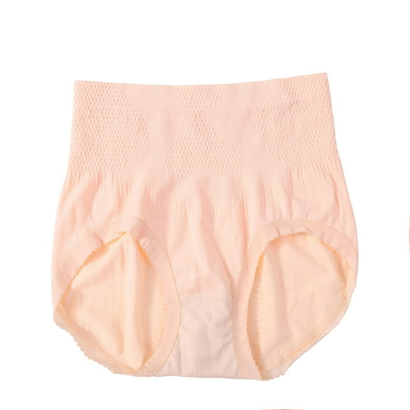 REORIAFEE Womens Briefs Underwear High Waist Cotton Briefs Strech Breathable Panties Soft Comfy Underpants Lingerie Beige S