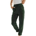 thumbnail image 1 of REORIAFEE Womens Corduroy Pants Elastic Waist Brown Solid Print Palazzo Pants with Pockets Drawstring Casual Pants Lightweight Baggy Stretchy Slacks 2024 Trending Fashion Clothing, 1 of 7