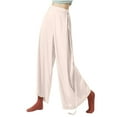 thumbnail image 1 of REORIAFEE Womens Flowy Pants Lounge Solid Print Palazzo Pants Scrunch Butt Lift High Waisted Casual Pants Lightweight Baggy Stretchy Slacks 2024 Trending Fashion Clothing, 1 of 6