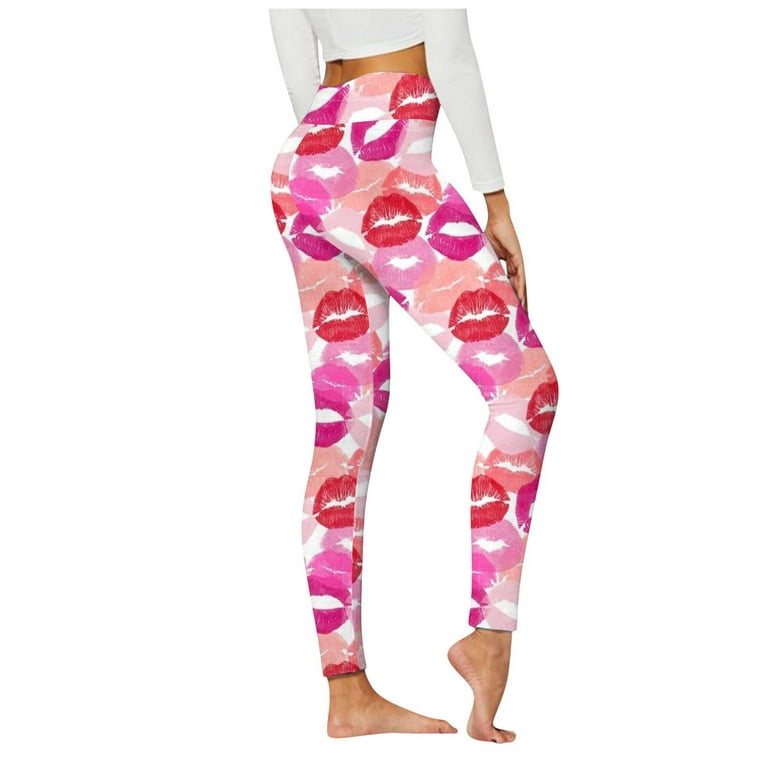 REORIAFEE Womens Leggings Butt Lifting Tights Tummy Control Athletic Comfy  Yoga Pants Casual Yoga Pants High Waist Loose Straight Long Pants Pink XL 