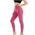 thumbnail image 1 of REORIAFEE Womens Plus Ribbed Leggings High Waisted Scrunch Butt Athletic Leggings Solid Print Yoga Pants Buttery Soft Exercise Pants for Running Workout Elastic Tights Pink S, 1 of 7