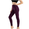thumbnail image 1 of REORIAFEE Womens Plus Ribbed Leggings High Waisted Scrunch Butt Athletic Leggings Solid Print Yoga Pants Buttery Soft Exercise Pants for Running Workout Elastic Tights Purple L, 1 of 7