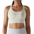thumbnail image 1 of REORIAFEE Womens Ribbed Tank Tops Plus Size Sleeveless Tops Scoop Neck Tanks Quick Dry Crop Shirts Solid Print Pullover Shapewear Wide Strap Vest Summer Going Out Beige, 1 of 8