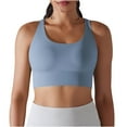 thumbnail image 1 of REORIAFEE Womens Ribbed Tank Tops Plus Size Sleeveless Tops Scoop Neck Tanks Quick Dry Crop Shirts Solid Print Pullover Shapewear Wide Strap Vest Summer Going Out Blue, 1 of 8