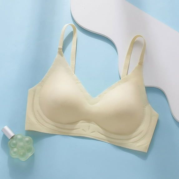 REORIAFEE Womens Sports Bras Plus Size Thin Strap Wavy Wireless Everyday Bras Wireless Bras V Neck Comfy Corset Bra Adjustable Straps Comfortable Breathable Brassiere Anti-Sagging Bra