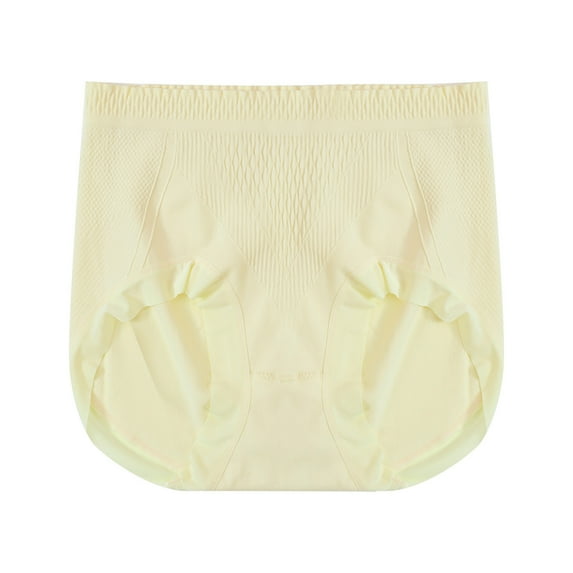 REORIAFEE Womens Underwear Packs High Waist Cotton Briefs Strech Breathable Panties Soft Comfy Underwear Lingerie Yellow L