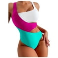 thumbnail image 1 of REORIAFEE Womens Y2k Bikini Tropical Bikini One Piece Swimsuit Hot Pink L, 1 of 4