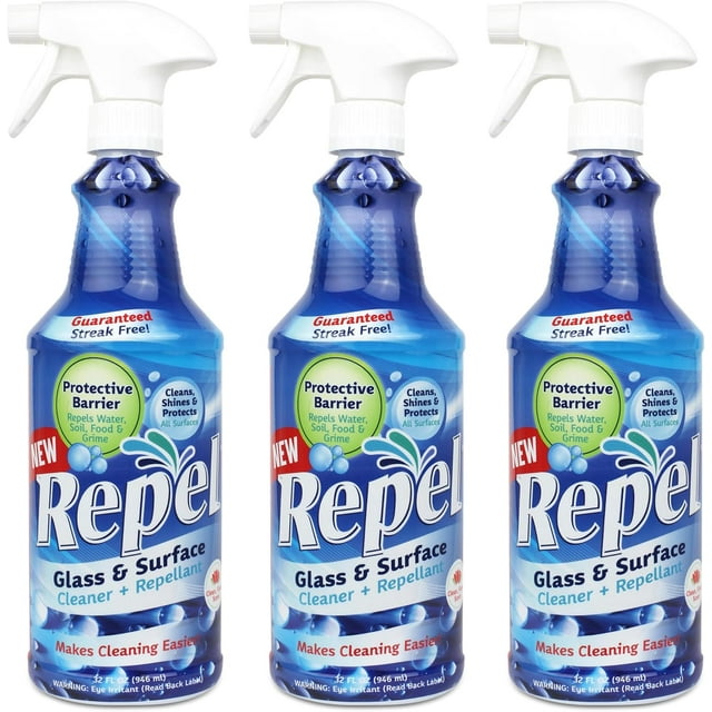 REPEL Glass & Surface Cleaner 32 fl. oz. Cleans & Repels water spots