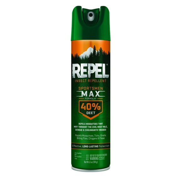 REPEL Sportsmen Max Insect Repellent 6.5-oz Aerosol 40% DEET, 12-PK