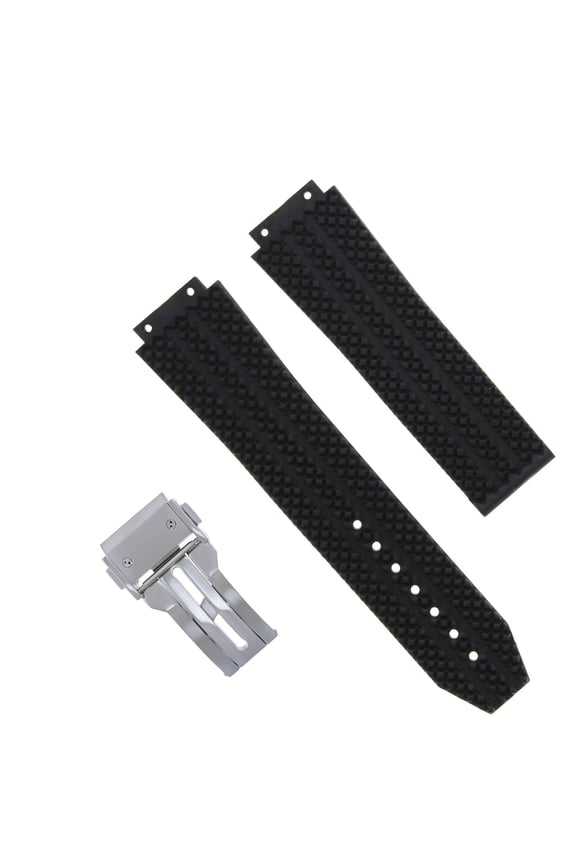 REPLACEMENT 24MM RUBBER BAND STRAP CLASP FIT HUBLOT BIG BANG 44-45MM WATCH BLACK