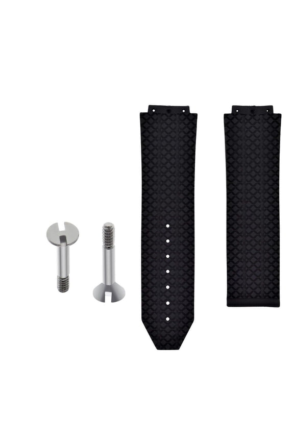 REPLACEMENT 24MM RUBBER BAND STRAP FOR HUBLOT 44-44.5MM H BIG BANG + 2 SCREW