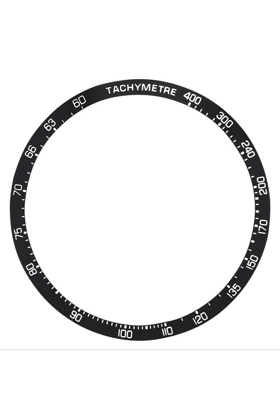 REPLACEMENT BEZEL INSERT BLACK BEVEL WITH PEARL FOR WATCH 39.30MM X 32.30MM