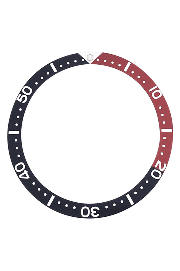 REPLACEMENT BEZEL INSERT BLACK/RED FOR WATCH 38MM X 31.50MM