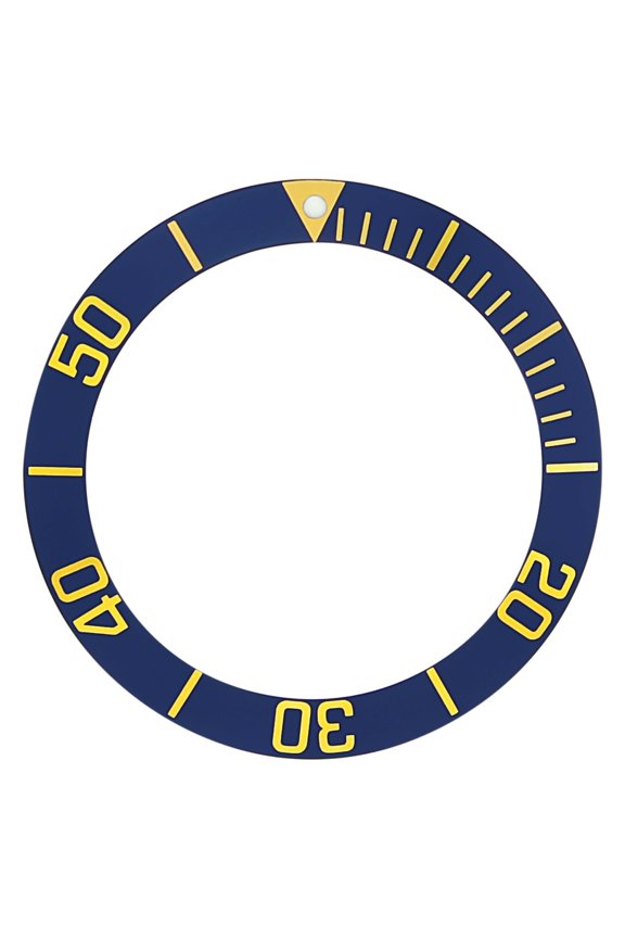 REPLACEMENT BEZEL INSERT BLUE W/GOLD NUMBERS FOR WATCH 38.90MM X 30.10MM