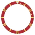 thumbnail image 1 of REPLACEMENT BEZEL INSERT FOR WATCH RED WITH GOLD FONT 37.60MM X 30.70MM, 1 of 2