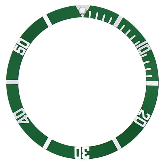 REPLACEMENT BEZEL INSERT GREEN FLAT FOR WATCH 38MM X 31.50MM